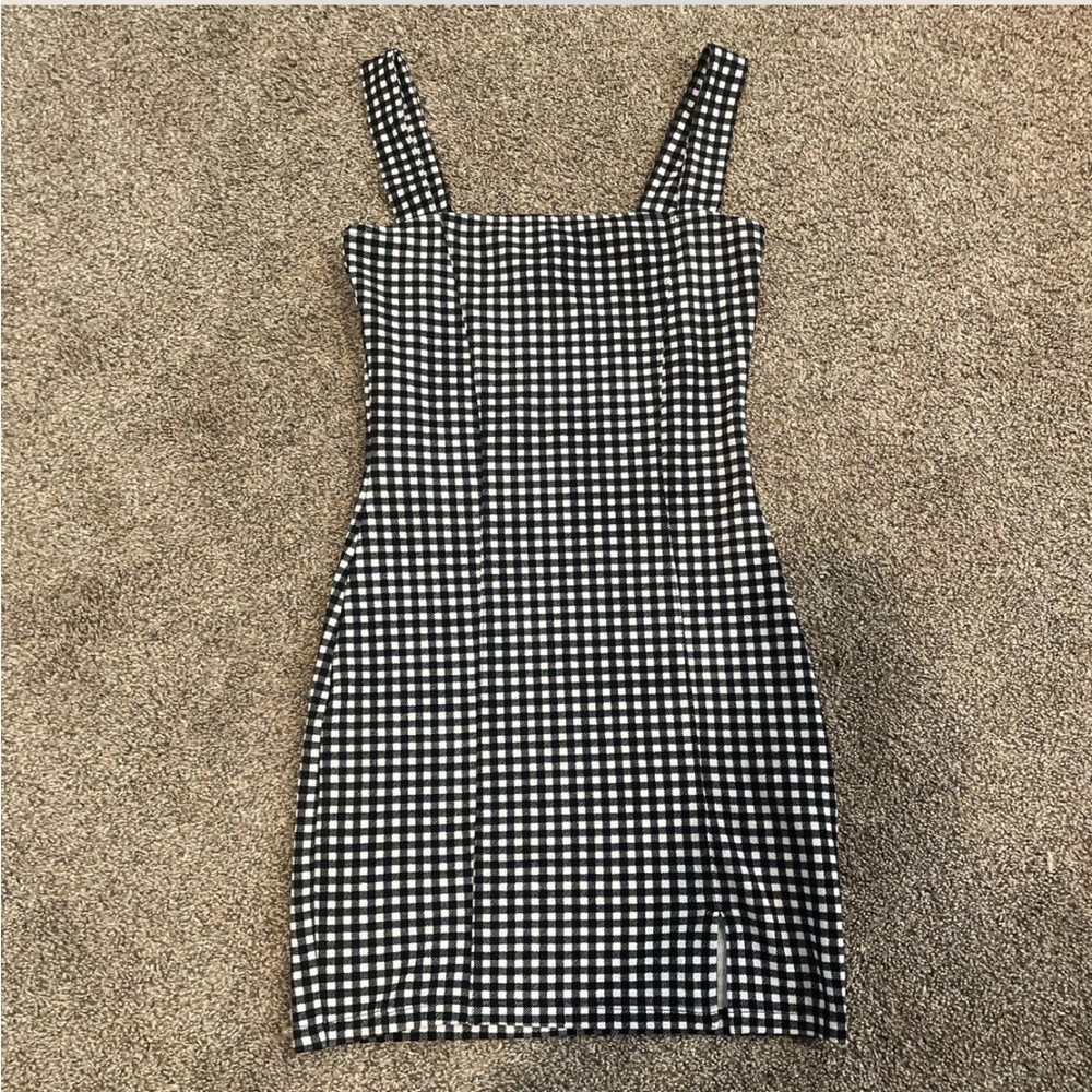 H&M divided plaid bodycon mini dress